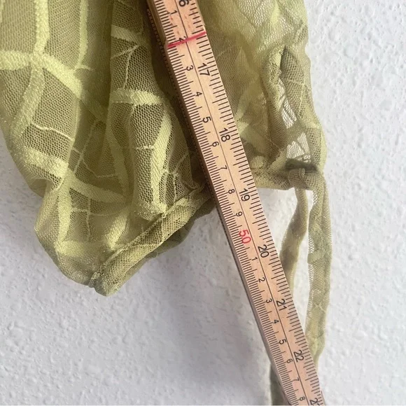 Anthropologie Maeve Sheer Babydoll Layering Top Size M Green - Picture 6 of 11
